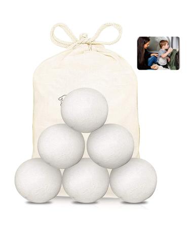 Meeqiao dryer balls for tumble dryer 6PCs dryer balls down dryer balls of natural fabric softener from 100% New Zealand sheep wool - by hand tennis balls dryer (6)
