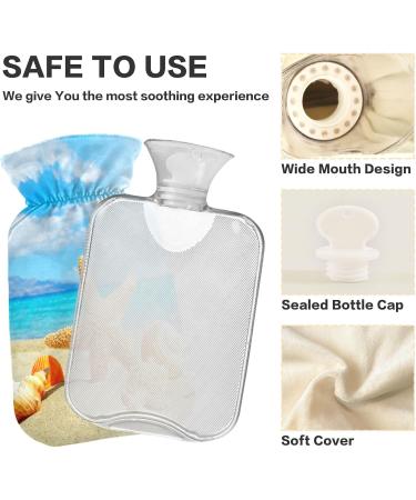 Naanle Seestern Beach Hot Water Bottle 1L - Transparent Cover for Summer Heat Hand/Foot Warmer Pain Relief & Cold Therapy - Buy Online on GoSupps.com