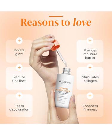 Vitamin C Serum with Ferulic Acid & Vitamin E | Brightening & Firming Hydrating Serum | Improve Discoloration & Uneven Tone | Natural Skin Care - 1oz - Buy Online on GoSupps.com