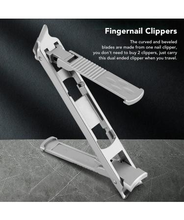 Natudeco Nail Clippers Pedicure Manicure Tool Ultra Thin Portable Foldable Stainless Steel Curved Slanted Double Ended Nail Clipper Nail Trimmer Tool - Buy Online on GoSupps.com