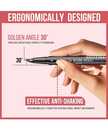 iMethod Curved Eyebrow Pen - 2-in-1 Microblading Eyebrow Pencil with Fork & Brush Tips for Natural Hair-Like Brows - Long-Lasting Dark Brown 02 - Buy Online on GoSupps.com