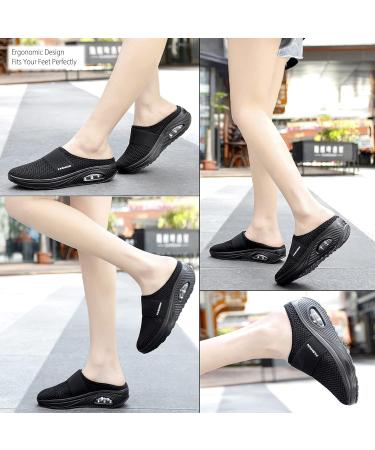 SOLPNOW Women's Air Cushion Slip-on Orthopedic Diabetic Walking Shoes - Breathable with Arch Support - Wedge Platform Slipper 10.5 Dark Blue - Buy Online on GoSupps.com