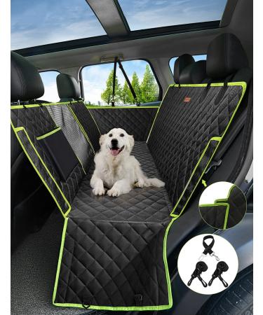 nzonpet 4-in-1 Dog Car Seat Cover, 100% Waterproof Scratchproof Dog Hammock with Big Mesh Window, Durable Nonslip Dog Seat Cover, Pets Dog Back Seat Cover Protector for Cars Trucks SUVs - Green Black-Green - Buy Online on GoSupps.com