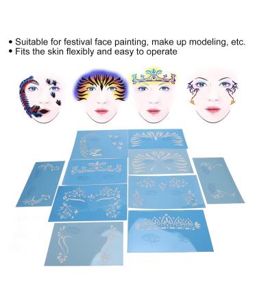 Reusable Face Painting Templates - 10 Safe Eco-Friendly Sheets for Parties & Stage Appearances - Buy Online on GoSupps.com