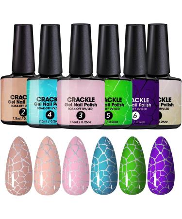  Bexdug Cracked Nail Effect - UV LED Lamp Base and Top Coat Gel for Cracked Nails - Smooth Texture Convenient for Travel School and Home - Buy Online on GoSupps.com