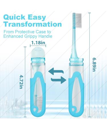 Foldable Travel Toothbrush Set - Portable Soft Bristles Collapsible & Individually Wrapped for School Hiking Camping - 4 Pieces - Buy Online on GoSupps.com