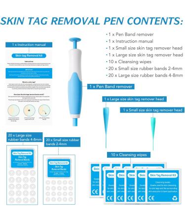Skin Tag Remover Kit - Safe & Easy 2 in 1 Auto Removal Pen for Small to Large Skin Tags - Home Use - Blue - Buy Online on GoSupps.com