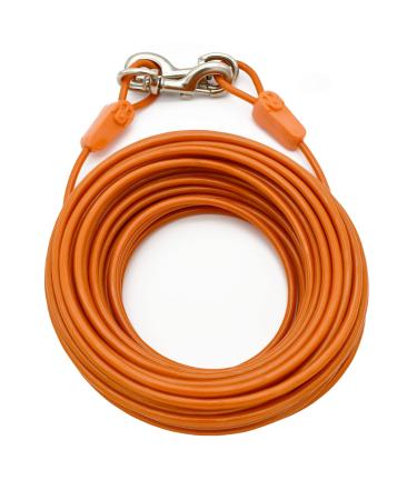 IntellileaSh 2.5 m long mooring cable for large dogs- strong safe and durable dog tension belts for up to 113 kg- weather and wear-resistant aircraft cable for the outdoor area 250 LB / 75 ft
