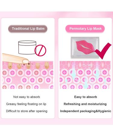 Permotary 30 PCS Moisturizing Lip Mask - Hydrating and Plumping Crystal Lip Care Pads for Smoothing Fine Lines and Reducing Chapped Lips - Buy Online on GoSupps.com