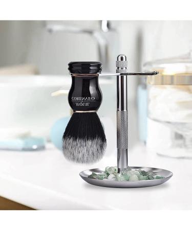 Men's Shaving Brush Set with Aventurine Decorated Stand - Style 2 | High-Quality Shaving Brush - Buy Online on GoSupps.com