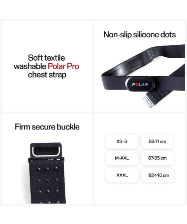 Polar Pro Chest Strap: Black Heart Rate Monitor Belt M-XXL - Buy Online on GoSupps.com