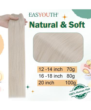 Easyouth Invisible Wire Hair Extensions - 20 Inch 100g Human Hair Blonde - Real Remy Secret Hair - White Blonde Fish Line Extensions - #800(#1000) - Buy Online on GoSupps.com