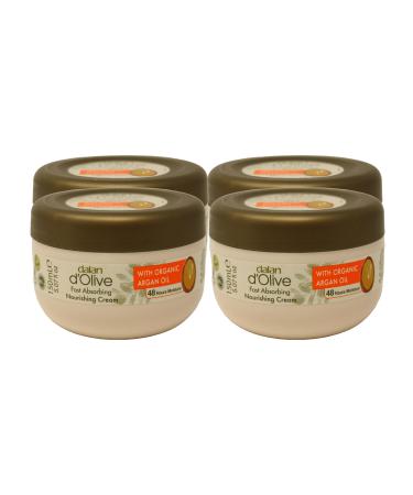 Dalan d'Olive Fast Absorbing Nourishing Cream with Organic Argan Oil 150 ml/5 fl oz (4-pack)