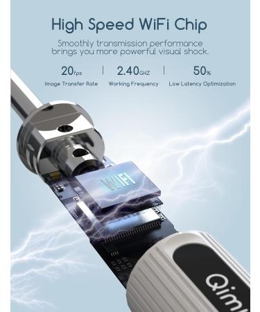 Qimic 1080P FHD Wireless Ear Wax Remover Camera | Ear Cleaner Kit with 6 LED Lights | Visual Otoscope for Adults, Kids & Pets - Black - Buy Online on GoSupps.com