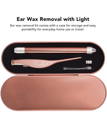 Rose Gold Ear Wax Removal Kit - Safe & Visible Earpick Tool for Family - Buy Online on GoSupps.com