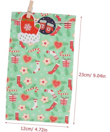 OKUMEYR 1 Set Bag Xmas Treat Bags Advent Christmas Calendar for Filling Christmas Candy Bag Paper As Shown 23X12X1CM - Buy Online on GoSupps.com