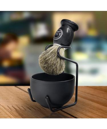 KIKC Handmade Shaving Brush - 100% Pure Badger Hair, Black Wooden Handle | For Safety Razor and Straight Razor | Barber Salon Tool - T1(Wood) - Buy Online on GoSupps.com