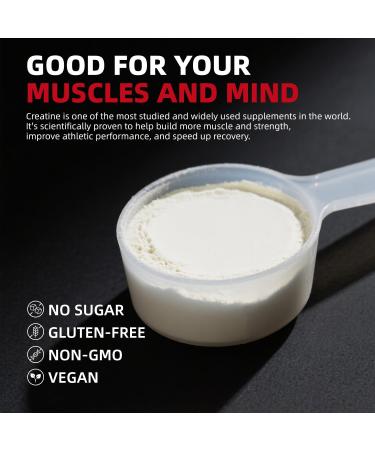Creatine Monohydrate Powder 5000mg Pure Creatine Powder Monohydrate Micronized 300g (60 Servings) Unflavored Nutritional Supplements for Women & Men Sugar-Free,Vegan, Non-GMO with Scoop - Buy Online on GoSupps.com