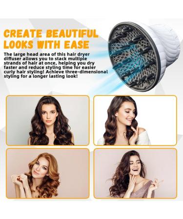Haomeeduo Universal Hair Dryer Diffuser Attachment for Curly & Wavy Hair - 1.4-3 Inches White - Buy Online on GoSupps.com
