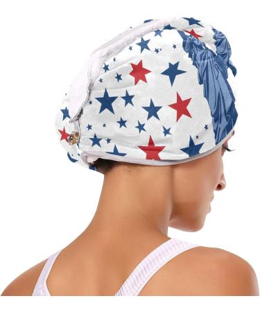 Statue of Liberty Hair Towel 2 Pack - Super Absorbent Quick Dry Turbans for Women & Girls - Buy Online on GoSupps.com