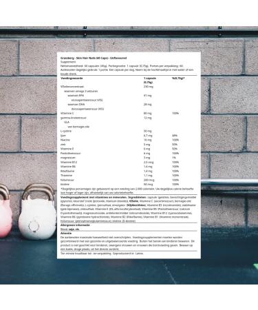 SIA GRASSBERG Grassberg Skin Hair Nails 60 Caps Unflavoured Vitamins minerals & health Unflavoured 60 capsules - Buy Online on GoSupps.com