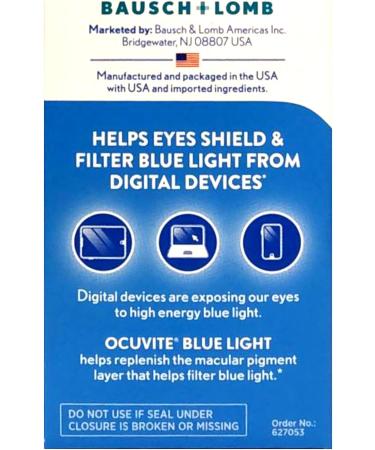 Bausch + Lomb Ocuvite Blue Light Eye Health Mini Soft Gels with 25 mg Lutein + 5 mg Zeaxanthin Eye Defense for Screen Time Gamers & Digital Device Users 30 ct (Pack of 4) - Buy Online on GoSupps.com