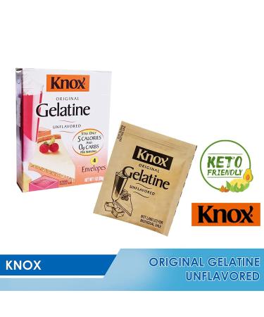 Knox Unflavored Gelatine 1 oz (Pack of 4) + By The Cup Measuring Spoons - Great for Baking & Cooking - Buy Online on GoSupps.com