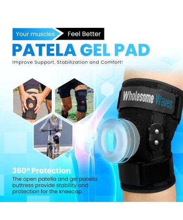 Maximum Knee Pain Support Brace for Men & Women - Patella Gel Pads Side Stabilizers ACL Support for Meniscus Tear Running Arthritis Recovery - Buy Online on GoSupps.com
