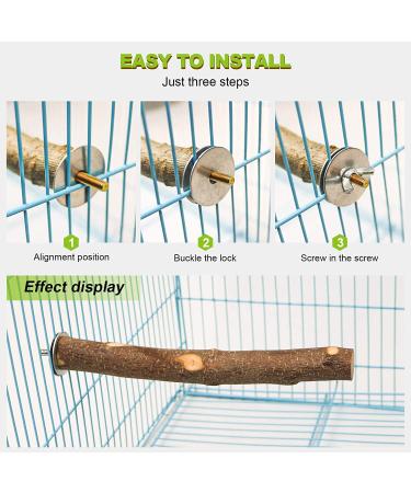 4 Pack Natural Wood Bird Perch for Bird Cages - Parrot Stand Platform Exercise Toys - Cage Accessories for Budgies, Cockatiel, Conure, Parakeet - Paw Grinding Stick Perch Stand - Buy Online on GoSupps.com
