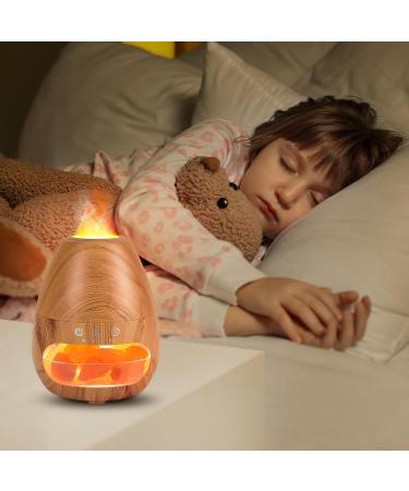 2-in-1 Aroma Diffuser & Salt Lamp - GUKKK 200ml Essential Oil Humidifier with Flames Effect & Adjustable Brightness for Aromatherapy - International Shipping - Buy Online on GoSupps.com