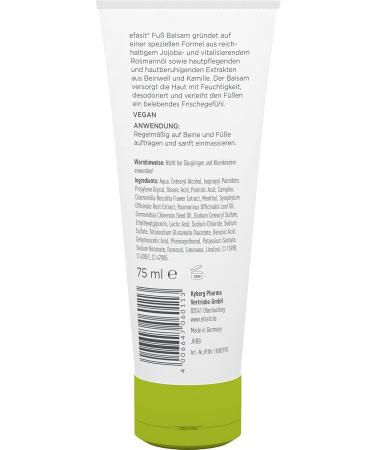 Efasit Foot Balm 75ml | Rich Moisturizer for Dry Feet with Jojoba & Rosemary Oil | Nourishing Care for Healthy Feet - Buy Online on GoSupps.com