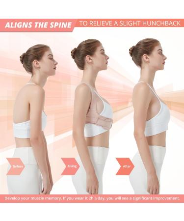 Women's Posture Corrector Adjustable Back Brace Adjustable and Full Back Support Improves Back Posture and Lumbar Support S-M White - Buy Online on GoSupps.com