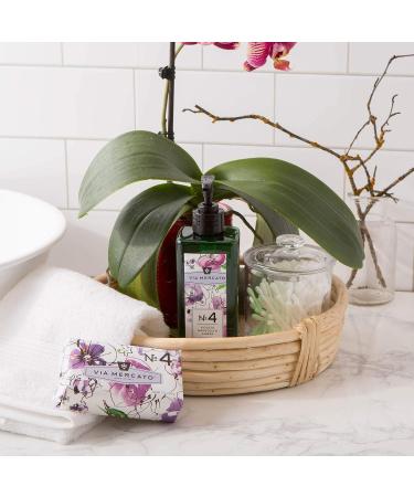 Via Mercato Italian Soap Bar (200 g) No. 4 - Violets, Magnolia & Amber Scented Bar Soap - Buy Online on GoSupps.com
