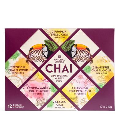 Chai Bags Premium Variety Pack | 12 Gourmet Servings | Includes Banoffee Chai Cocoa-Vanilla Chai Almond-Rose Chai - Buy Online on GoSupps.com