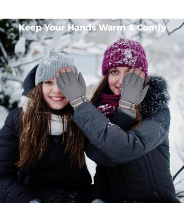 Toyosport Winter Ski-Snowboard Gloves | Waterproof Windproof Thermal Gloves for Men & Women | Ideal for Skiing Hiking & Cycling in Gray & Black - Buy Online on GoSupps.com