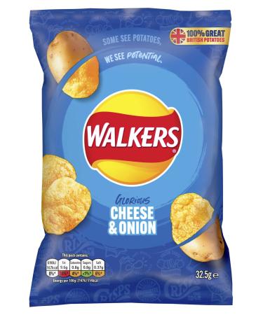 Walkers Britain's Most Loved Crisps 32 x 32.5g (Glorious Cheese & Onion) - Buy Online on GoSupps.com