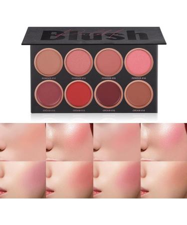 8 Colors Blush Palette Shimmer & Matte Blush/Highlighter Face Palette Highlight Cream Blush Makeup Palette - Buy Online on GoSupps.com