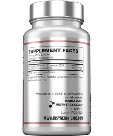Premium Hyaluronic Acid Supplement with Vitamin C - 90 Vegan Tablets - Buy Online on GoSupps.com