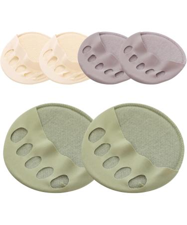 Forefoot Pads Honeycomb Fabric - High Heel Toe Pads for Women | 3 Pairs in Skin Green & Purple - Summer Comfort - Buy Online on GoSupps.com