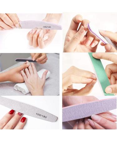 Professional Reusable Nail Files 12 Pieces 100/180 Grits Double Sided Emery Boards Manicure Tool for Acrylic Nails - Buy Online on GoSupps.com