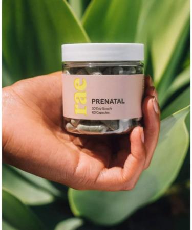 Rae Wellness Prenatal Multivitamin - Vegan Non-GMO Nutrition with Folate, Thiamine, Vitamin C, Biotin - 60 Caps - Buy Online on GoSupps.com