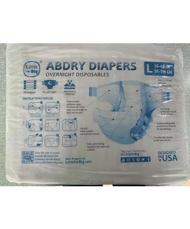 Buy LittleForBig Adult Diapers 10 Pack - ABDry White Large (36-46) | International Shipping Available - Buy Online on GoSupps.com