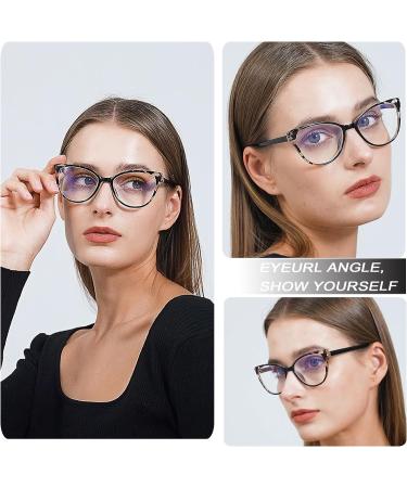 Shop EYEURL 5 Pack Cat Eye Reading Glasses for Women - Stylish Blue Light Blocking Anti-Glare Readers with Spring Hinge | Perfect for Computer Use - Buy Online on GoSupps.com