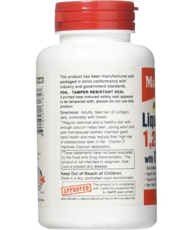 Mason Natural Calcium 1200mg + Vitamin D3 50mcg (2000 IU) for Immune & Bone Health - 60 Softgels | Gluten-Free - Buy Online on GoSupps.com