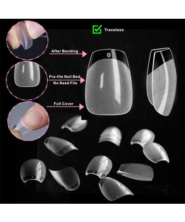 552 Pieces Coffin Nail Tips Set - Short Ballerina Full Cover Artificial Nails for Gel - 12 Sizes No-File Soft Gel Tips for DIY Nail Art - Buy Online on GoSupps.com