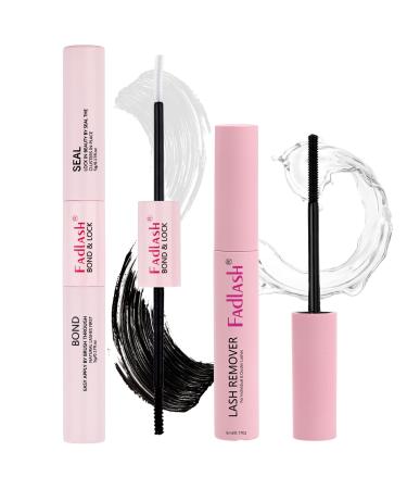 FADLASH Lash Bond and Seal with Remover 15ml Bond and Seal Lash Glue Super Strong Hold DIY Eyelash Extension Glue Cluster Lash Glue Remover Gentle Eyelash Remover For Lash Extensions Lash Bond and Seal with Remover Black+White+Clear - Buy Online on GoSupps.com