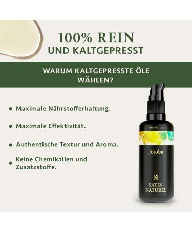 Organic Cold Pressed Jojoba Oil 100ml - 100% Pure Facial & Body Oil for Skin Hair & Nails - Vegan Anti-Aging Moisturizer - Natural Intensive Care - Buy Online on GoSupps.com