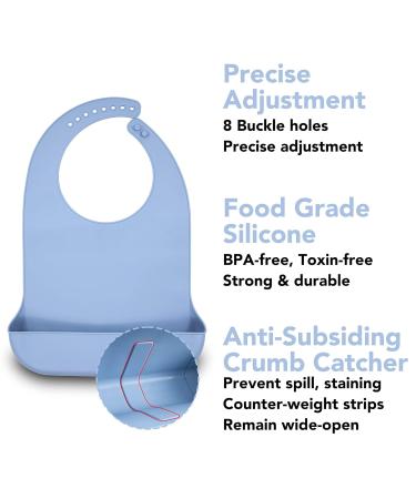 Adult Bibs Adjustable and Washable Silicone Clothes Protectors to Dining Bib with Crumb Catcher for Men/Women/Elderly(2 pcs) - Buy Online on GoSupps.com