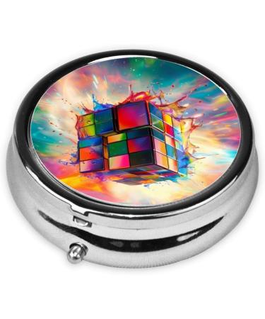 Portable Metal Pill Box - Colored Tetragonal Block | Mini 3-Compartment Design for Travel - Ideal for Small Pills - Buy Online on GoSupps.com