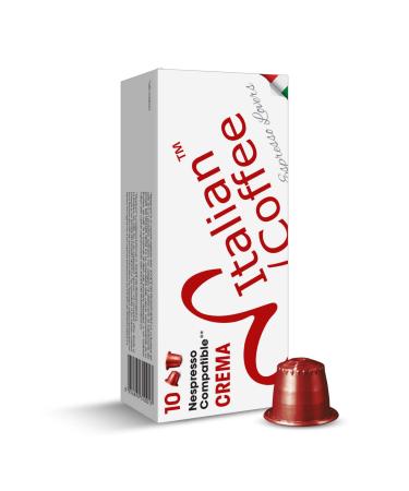 100 Delicitaly pods compatible with Nespresso machines Italian Expresso capsules (Crema) Crema 100 pods 100 count (Pack of 1)